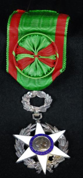 null Deux décorations du Mérite agricole en argent émaillé : chevalier et officier.

Poids...