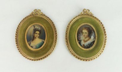 null Portrait of a Queen and Anne Louis de Bourbon.

Pair of oval miniatures in frames...