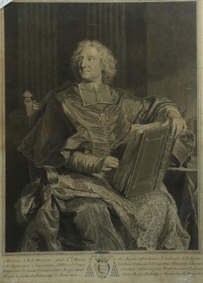 null Hyacinthe RIGAUD (1659-1743), gravé par François Chereau.

Portrait du Cardinal...