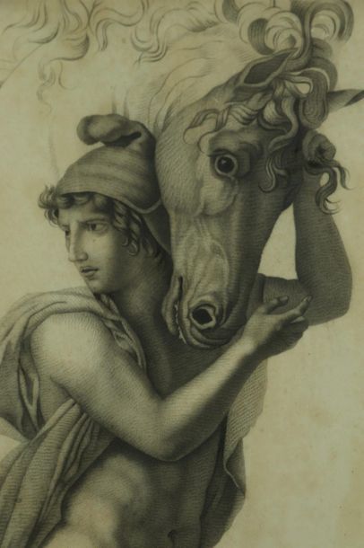 null Ecole française du XIXème siècle.

Homme nu et cheval, étude.

Dessin au crayon.

H_54...