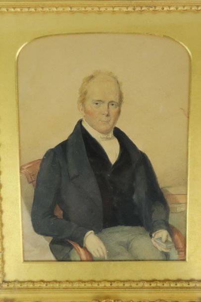 null Georges CLINT (1770-1854), attribué à

Portrait d'homme dans un fauteuil.

Aquarelle...