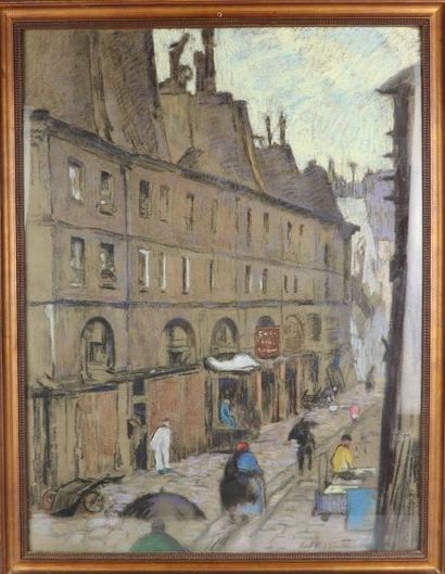 null Paul François BERTHOUD (1870-1939).

La cour du dragon, Paris.

Pastel sur papier,...