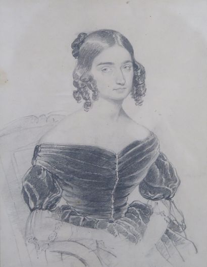 null Ecole française du XIXème siècle.

Portrait de jeune femme.

Dessin au crayon.

H_22.3...