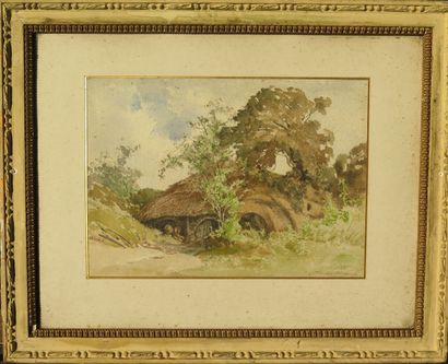 null Tancrède ABRAHAM (1836-1895).

La hutte.

Aquarelle sur papier, signée en bas...