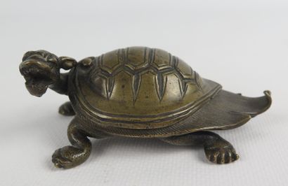 null Ecole française d'époque Napoléon III.

Tortue monstrueuse.

Statuette en bronze.

L_10,2...