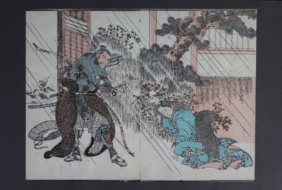 null Utagawa TOYOKUNI II (1777-1835), d'après.

Estampe japonaise figurant un samouraï...