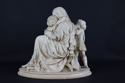 null RAPHAEL (1483-1520), d'après.

La Vierge à la chaise.

Groupe en plâtre patiné.

Etiquette...