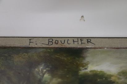 null François BOUCHER (1703-1770), d'après.

Couple de galants.

Huile sur toile.

H_73...