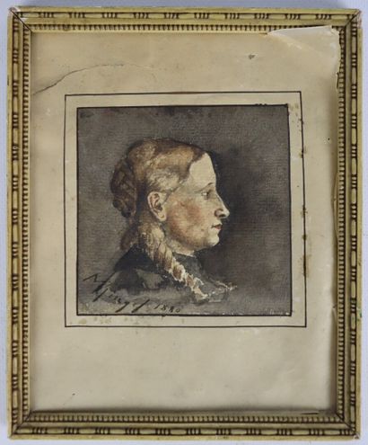 null Maximilien Victor RINGEL (1859-?).

Portrait de femme de profil.

Encre et aquarelle,...