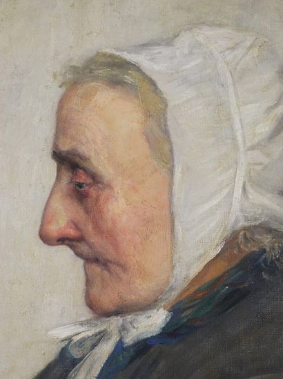 null Paul Alex DESCHMACKER (1889-1973).

Portrait de femme au fichu.

Huile sur toile,...
