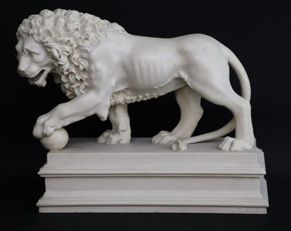 null Lion à la a balle.

Sculpture en marbre reconstitué

H_27.5 cm L_32 cm P_14.5...