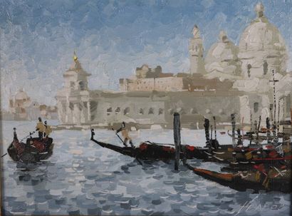 null Dimitri OUVAROV (russe, XXème siècle).

Venise.

Huile sur toile, signée en...