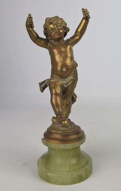 null Ecole française du XIXème siècle.

Paire de statuettes en bronze doré figurant...