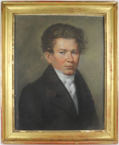 null Ecole française du XIXème siècle.

Portrait d'Antoine Massua, âgé de 28 ans.

Identifié...