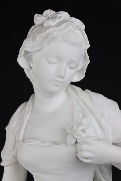 null Hippolyte MOREAU (1832-1927), d'après Jean-Baptiste GREUZE.

L'accordée de village.

Statue...