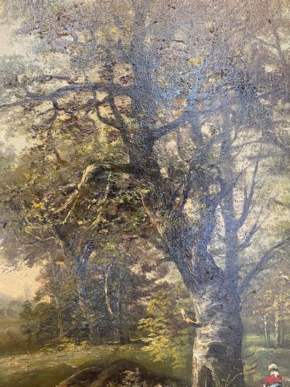 null Raymond ALLEGRE (1857-1933).

Cueilleuse en forêt.

Huile sur toile, marouflée...