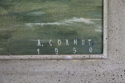 null Armand CORNUT (1904-1989).

Bateaux à marée basse.

Huile sur panneau d'isorel,...