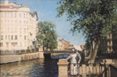null Dimitri MIKHAILOV (1953).

Sur le canal.

Huile sur toile, signée en bas à gauche.

H_40...