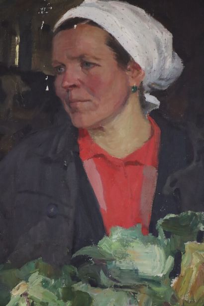 null Anatoli LEVITIN (1922-2018).

Portrait de femme russe.

Huile sur toile, signée...