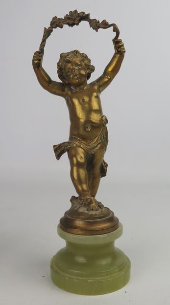 null Ecole française du XIXème siècle.

Paire de statuettes en bronze doré figurant...