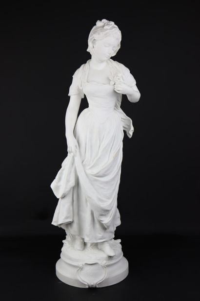 null Hippolyte MOREAU (1832-1927), d'après Jean-Baptiste GREUZE.

L'accordée de village.

Statue...