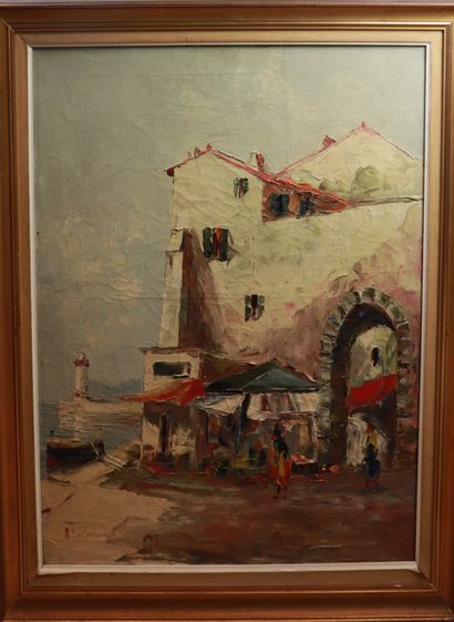 null Salomon LE TROPÉZIEN (XXème siècle).

Vue de Saint-Tropez au phare.

Huile sur...