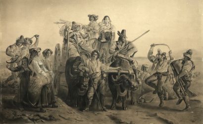 null Léopold ROBERT (1794-1835), d'après.

L'arrivée des moissonneurs dans les Marais...