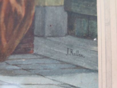 null Johannes, Jan RUTTEN (1809-1884).

La marchande de cerises.

Aquarelle sur papier,...