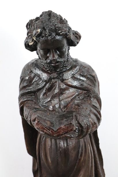 null Saint Marc.

Importante statue en chêne sculpté.

XVIIème ou début du XVIIIème...