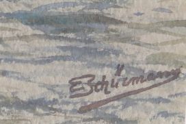 null E.R. SCHÜRMANN (1898-?).

Le port d'Hambourg.

Aquarelle sur papier, signée...