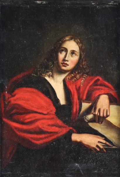 null Domenico ZAMPIERI (1581-1641) dit LE DOMINIQUIN, d'après.

Saint Jean l'Evangéliste.

Huile...