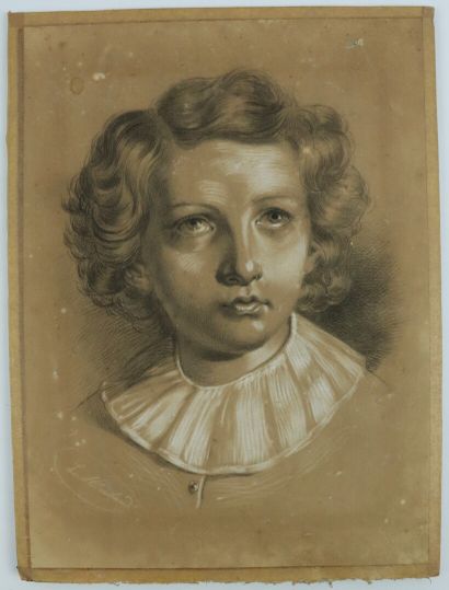 null Ecole française du XIXème siècle, MARCHAND.

Portrait d'enfant sur papier brun.

Dessin...