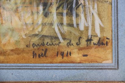 null L. COLLOT.

Souvenir de Saint Hubert, Noël 1911.

Gouache sur papier, signée...
