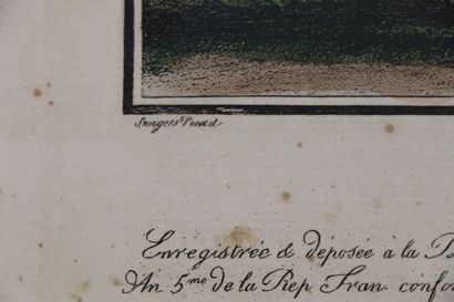 null Frans SWAGERS (1756-1836), d'après.

Le boeuf à la mode.

Deux estampes en noir,...