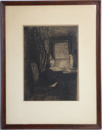 null Adrien de WITTE (1850-1935).

Scène d'intérieur.

Eau-forte, signée en bas à...
