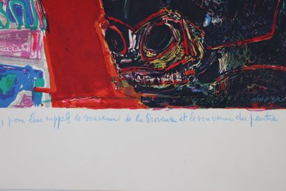 null Roger BEZOMBES (1913-1994).

La corrida.

Lithographie en couleurs.

Signée,...