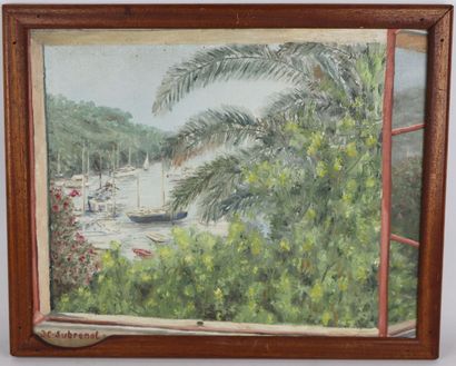null Jean-Claude SUBRENAT.

Vue de Port-Cros, 1979.

Huile sur toile, signée en bas...