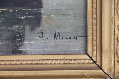 null 
J. MILON (XIXème-XXème siècle).



Embarcation.




Huile sur cuivre, signée...