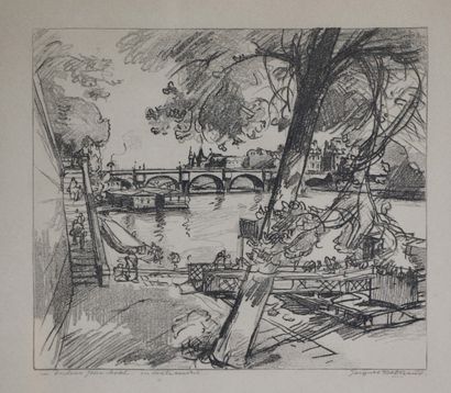 null Jacques BELTRAND (1874-1977).

Paris, la Seine.

Crayon sur papier, signé en...