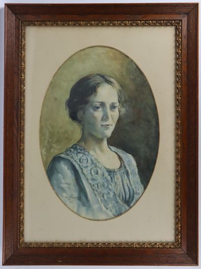 null Lucy Valentine PIERCE (1887-1974).

Portrait de femme de profil.

Aquarelle...