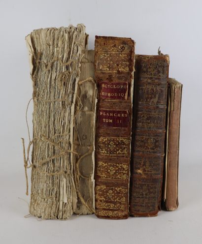 null Ensemble de livres anciens relatifs au bois et au travail du bois comprenant...