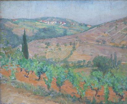 null Claude René MARTIN (1885 - ?).

Paysage de Provence.

Huile sur toile, non signée.

H_50...