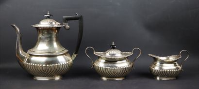 null SHEFFIELD.

Service à thé en métal argenté comprenant une théière, un sucrier...