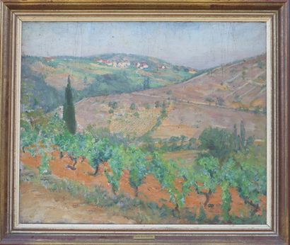 null Claude René MARTIN (1885 - ?).

Paysage de Provence.

Huile sur toile, non signée.

H_50...