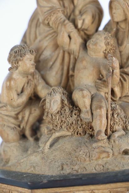null R.SARRAUD à Nevers.

Groupe en bois finement sculpté figurant une scène religieuse.

Datée...