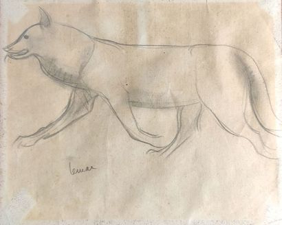 null Marcel LEMAR (1892-1941).

Chien-loup de profil.

Crayon et rehauts d'aquarelle...