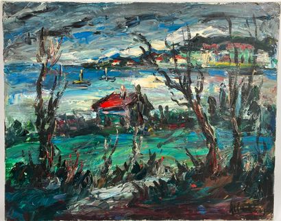 null Albert VAGH WEINMANN (1931-1983).

Bord de lac.

Huile sur toile, signée en...