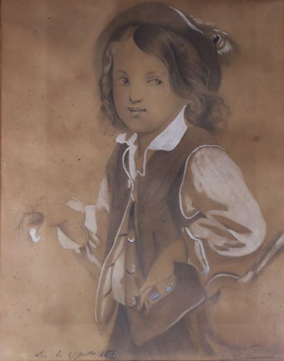 null Ecole française du XIXème siècle.

Portrait de Luc.

Dessin au crayon et gouache...