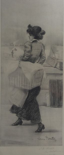 null Henri BOUTET (1851-1919).

Modistes à Paris.

Deux estampes en noir sur papier,...
