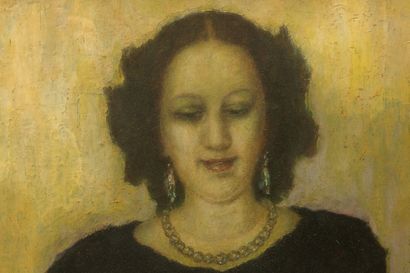 null Giovanni MARINI (1860-1932).

Femme au collier.

Huile sur carton, signée en...